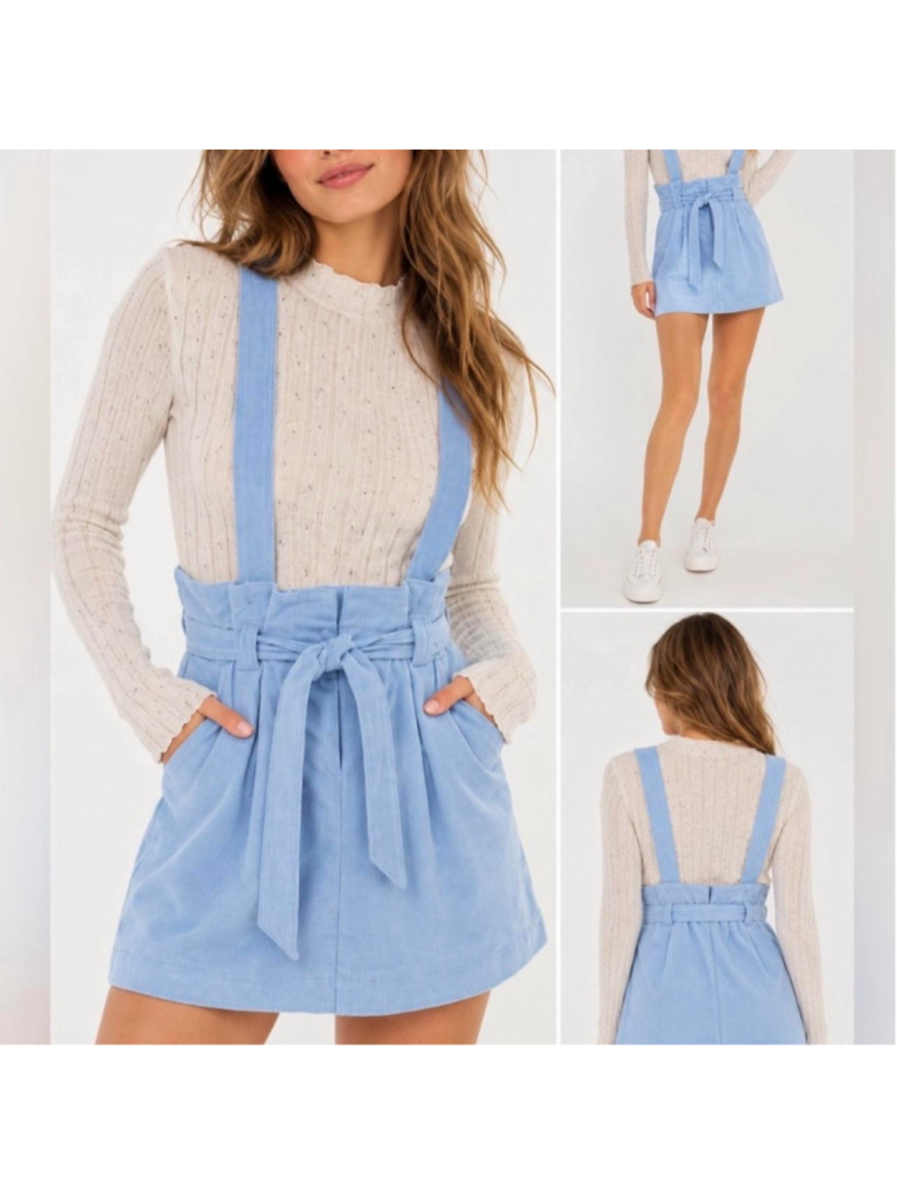 Urban Outfitters Ireley blue corduroy mini skirt